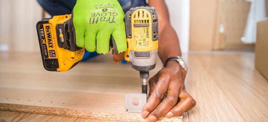 A Dewalt drill purchased with a tool loan.